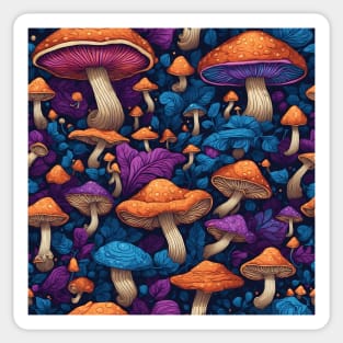 Colorful Mushrooms Forest Sticker